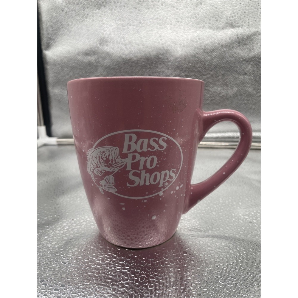Bass Pro Shops Logo Pink Speckled Coffee Mug 16oz Cup Ceramic